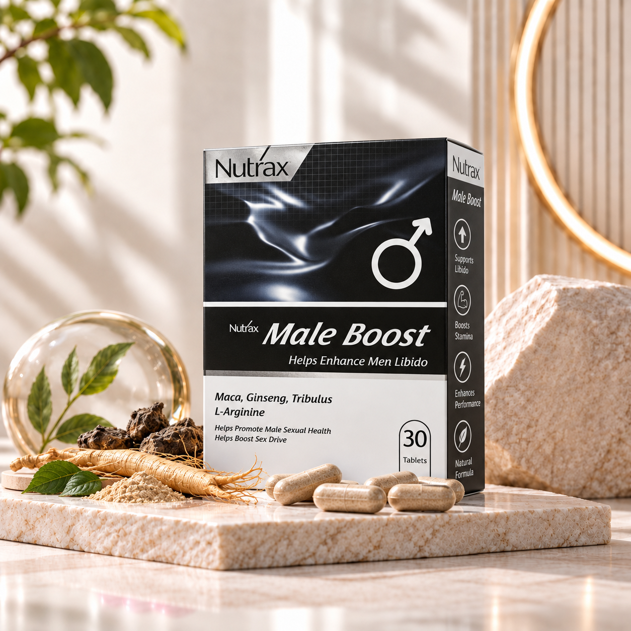 قرص تقویت جنسی نوتراکس مدل Male Boost  بسته 30 عددی
