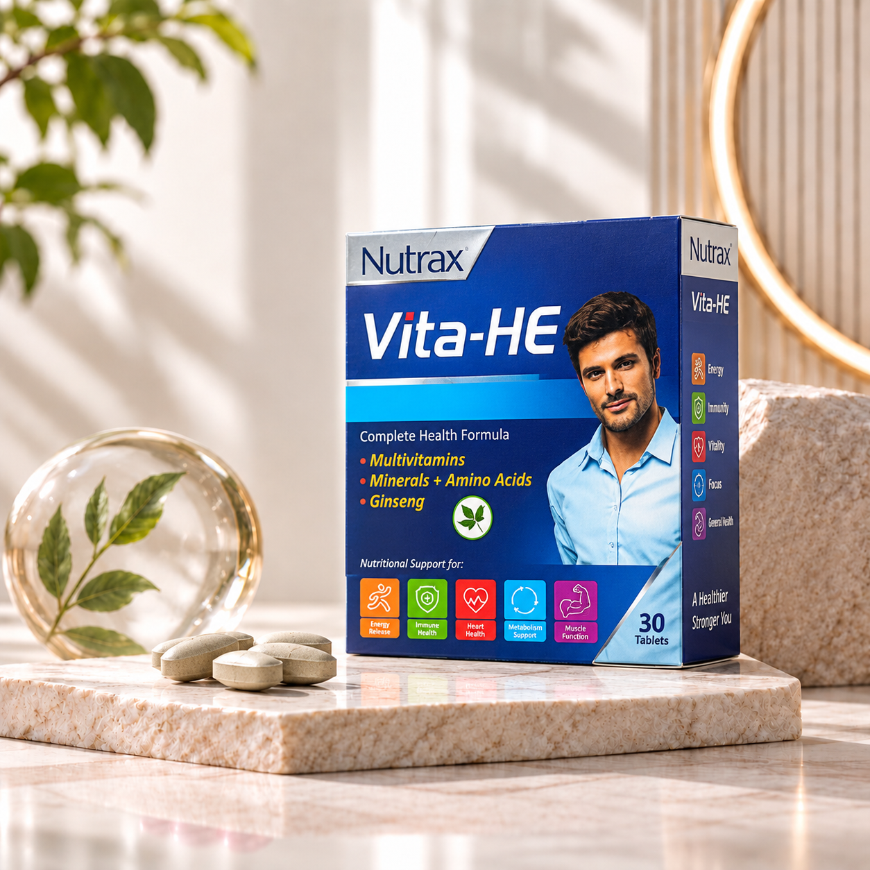 قرص مولتی ویتامین و مینرال نوتراکس مدل vita_he بسته 30 عددی